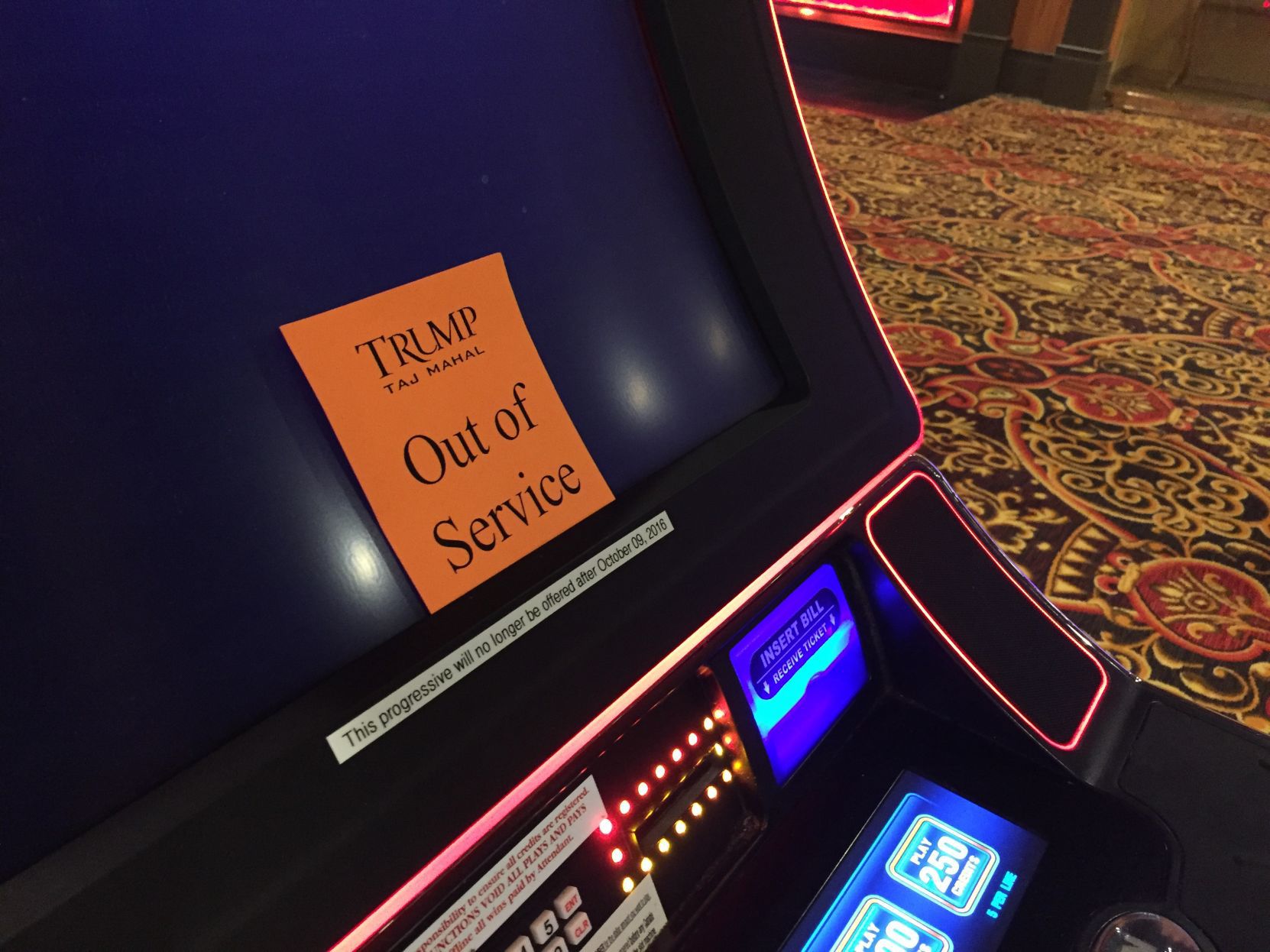 Last three hours at Trump Taj Mahal